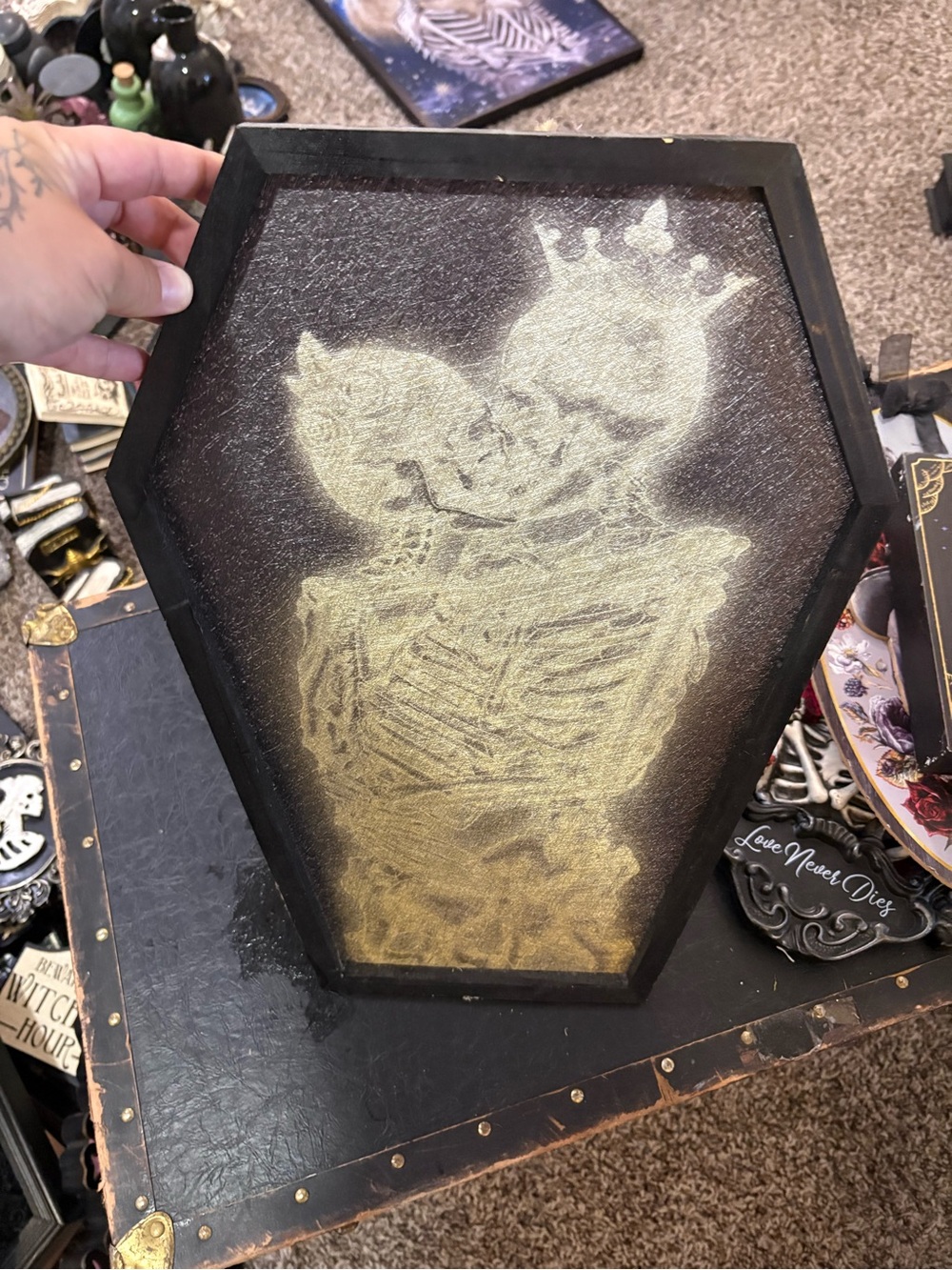 Ashland Gold Skeleton Couple Coffin Wall Art